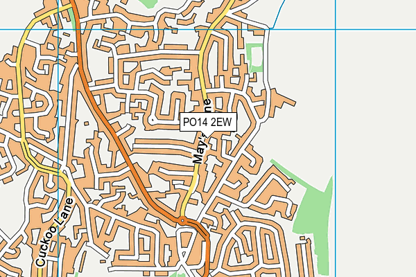 PO14 2EW map - OS VectorMap District (Ordnance Survey)