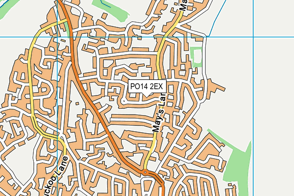 PO14 2EX map - OS VectorMap District (Ordnance Survey)