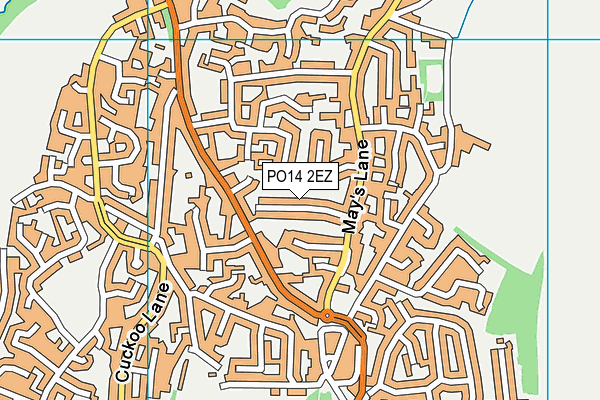PO14 2EZ map - OS VectorMap District (Ordnance Survey)