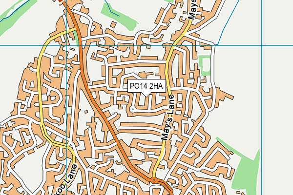 PO14 2HA map - OS VectorMap District (Ordnance Survey)