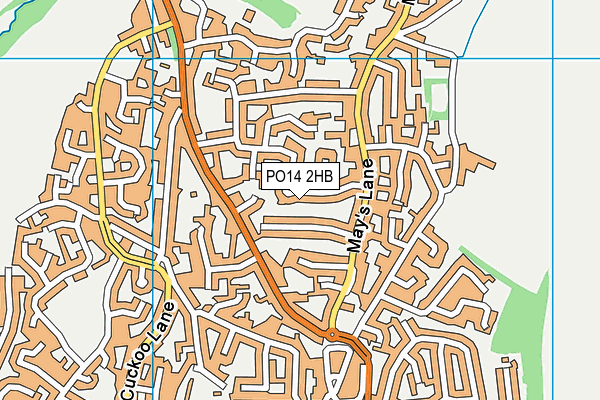 PO14 2HB map - OS VectorMap District (Ordnance Survey)