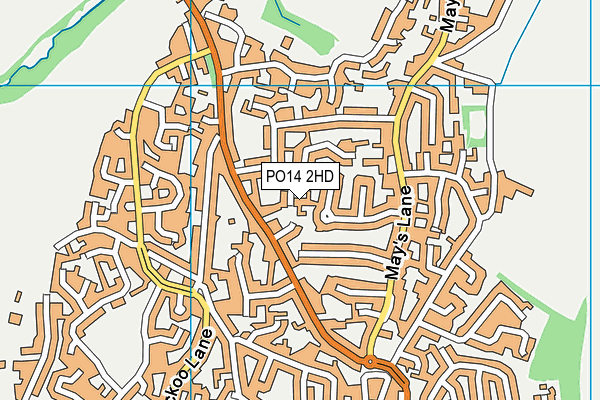 PO14 2HD map - OS VectorMap District (Ordnance Survey)