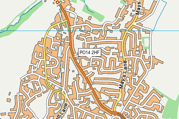 PO14 2HF map - OS VectorMap District (Ordnance Survey)