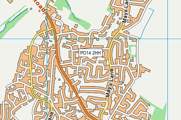 PO14 2HH map - OS VectorMap District (Ordnance Survey)