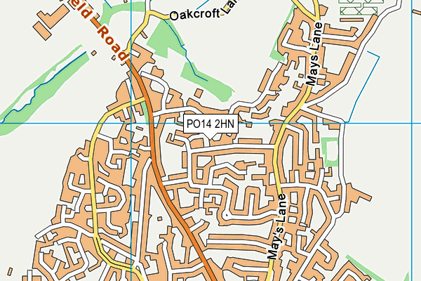 PO14 2HN map - OS VectorMap District (Ordnance Survey)