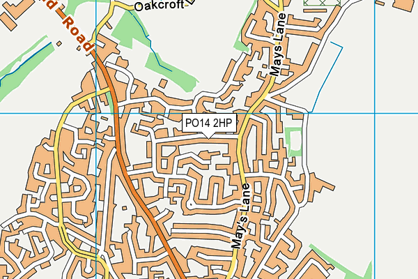 PO14 2HP map - OS VectorMap District (Ordnance Survey)