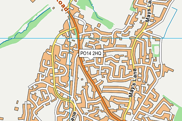 PO14 2HQ map - OS VectorMap District (Ordnance Survey)