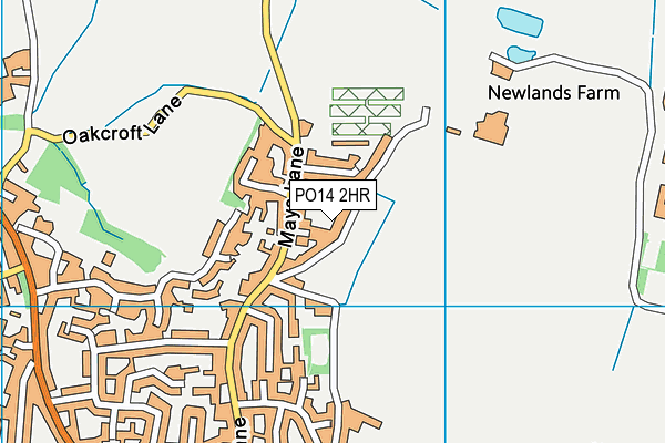 PO14 2HR map - OS VectorMap District (Ordnance Survey)