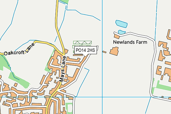 PO14 2HS map - OS VectorMap District (Ordnance Survey)