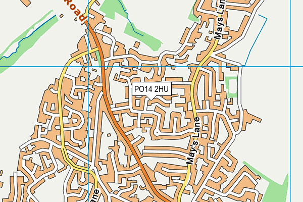 PO14 2HU map - OS VectorMap District (Ordnance Survey)