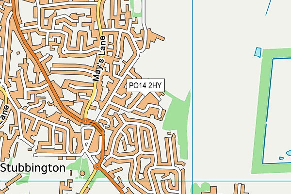 PO14 2HY map - OS VectorMap District (Ordnance Survey)