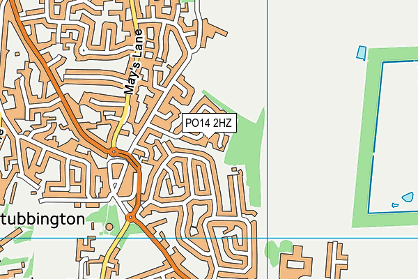 PO14 2HZ map - OS VectorMap District (Ordnance Survey)