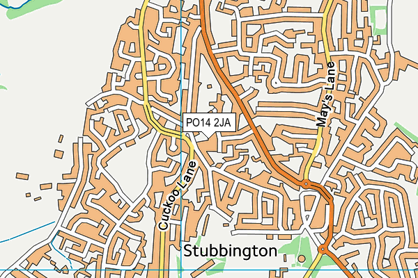 PO14 2JA map - OS VectorMap District (Ordnance Survey)