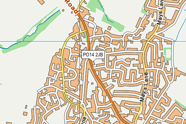 PO14 2JB map - OS VectorMap District (Ordnance Survey)