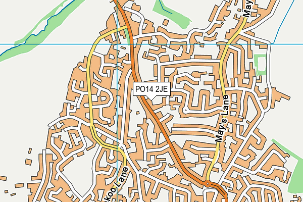 PO14 2JE map - OS VectorMap District (Ordnance Survey)