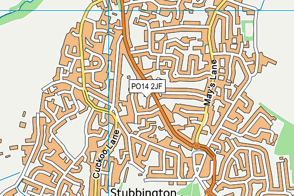 PO14 2JF map - OS VectorMap District (Ordnance Survey)