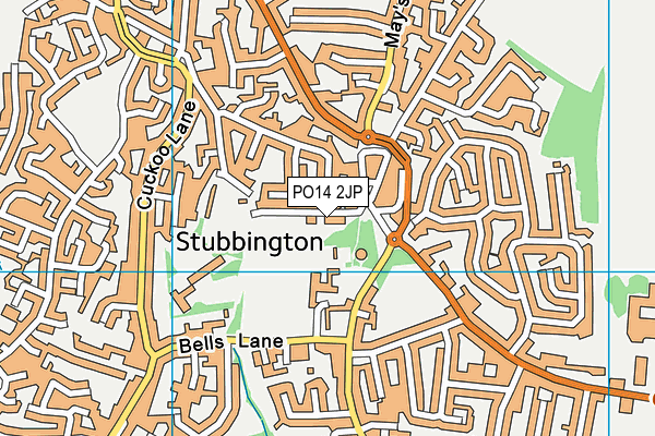 PO14 2JP map - OS VectorMap District (Ordnance Survey)