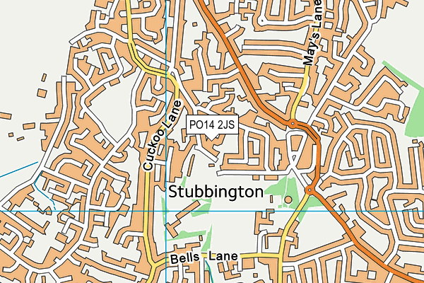 PO14 2JS map - OS VectorMap District (Ordnance Survey)