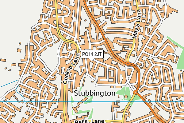 PO14 2JT map - OS VectorMap District (Ordnance Survey)