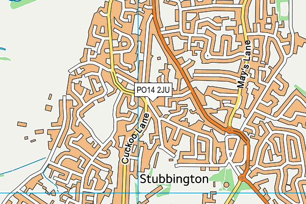 PO14 2JU map - OS VectorMap District (Ordnance Survey)
