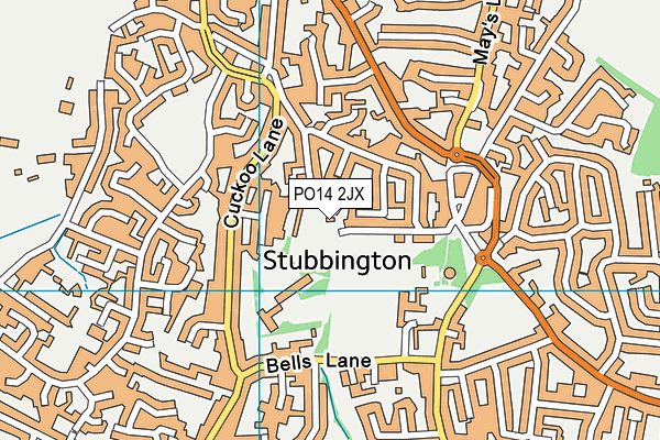 PO14 2JX map - OS VectorMap District (Ordnance Survey)