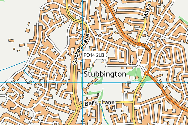 PO14 2LB map - OS VectorMap District (Ordnance Survey)