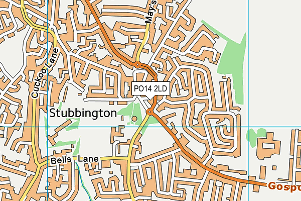 PO14 2LD map - OS VectorMap District (Ordnance Survey)