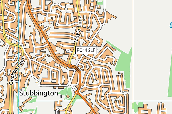 PO14 2LF map - OS VectorMap District (Ordnance Survey)