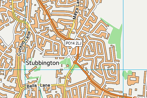 PO14 2LJ map - OS VectorMap District (Ordnance Survey)