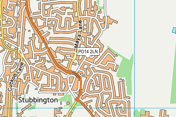PO14 2LN map - OS VectorMap District (Ordnance Survey)