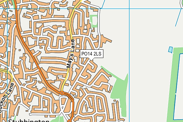 PO14 2LS map - OS VectorMap District (Ordnance Survey)