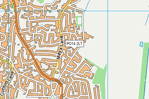 PO14 2LT map - OS VectorMap District (Ordnance Survey)