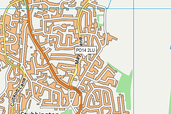 PO14 2LU map - OS VectorMap District (Ordnance Survey)