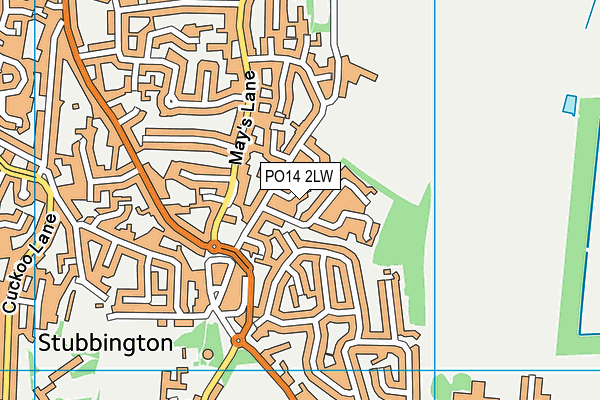 PO14 2LW map - OS VectorMap District (Ordnance Survey)