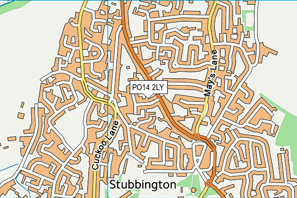 PO14 2LY map - OS VectorMap District (Ordnance Survey)