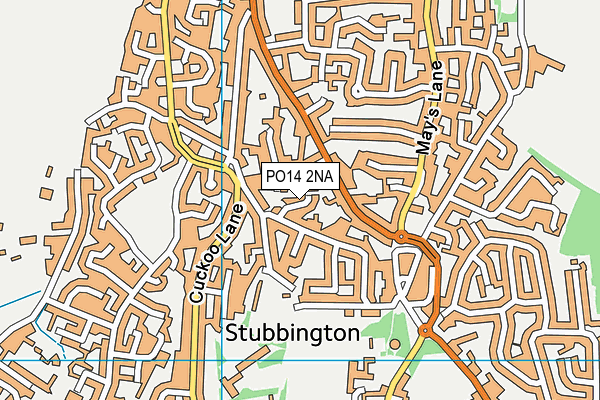 PO14 2NA map - OS VectorMap District (Ordnance Survey)