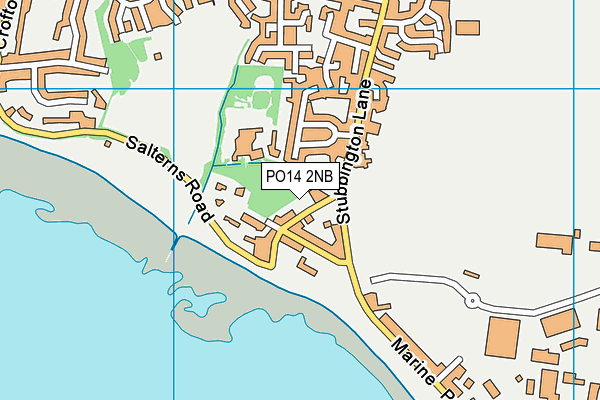 PO14 2NB map - OS VectorMap District (Ordnance Survey)