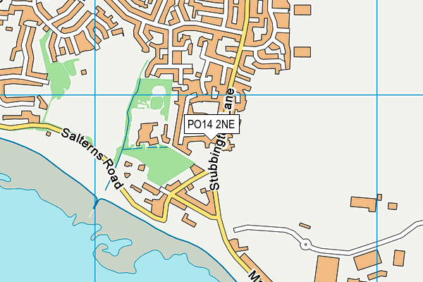 PO14 2NE map - OS VectorMap District (Ordnance Survey)