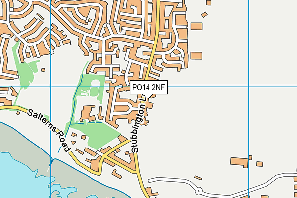 PO14 2NF map - OS VectorMap District (Ordnance Survey)