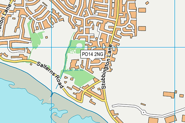 PO14 2NG map - OS VectorMap District (Ordnance Survey)