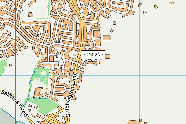 PO14 2NP map - OS VectorMap District (Ordnance Survey)