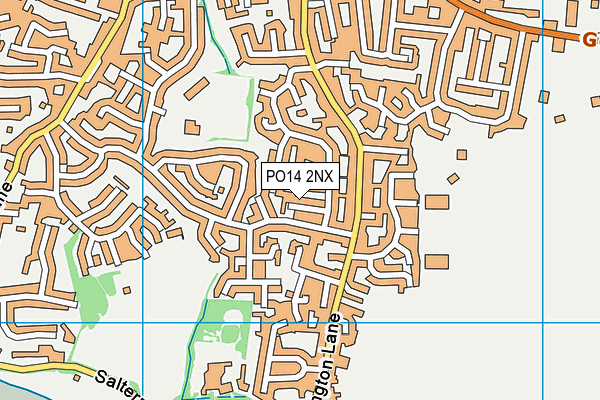 PO14 2NX map - OS VectorMap District (Ordnance Survey)