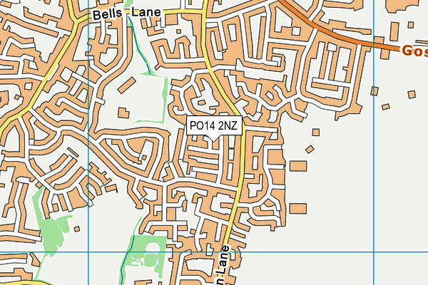 PO14 2NZ map - OS VectorMap District (Ordnance Survey)