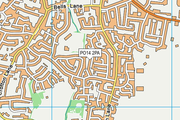 PO14 2PA map - OS VectorMap District (Ordnance Survey)