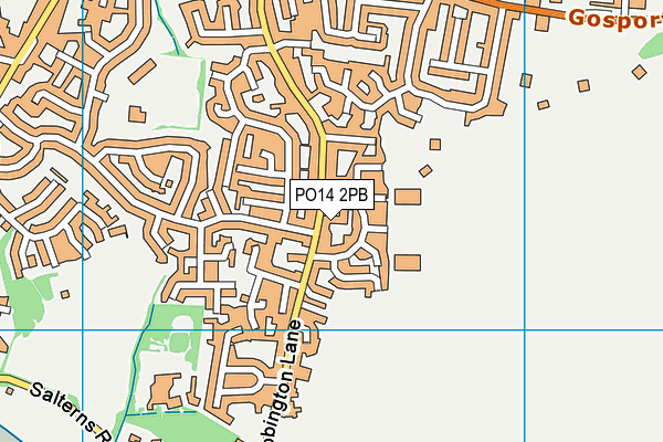 PO14 2PB map - OS VectorMap District (Ordnance Survey)