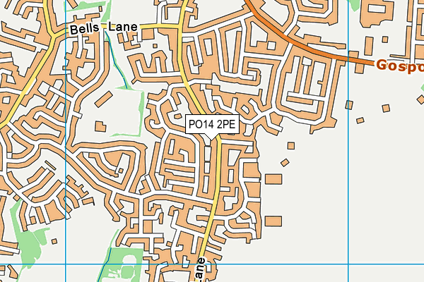 PO14 2PE map - OS VectorMap District (Ordnance Survey)