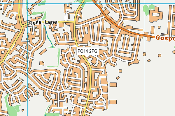 PO14 2PG map - OS VectorMap District (Ordnance Survey)