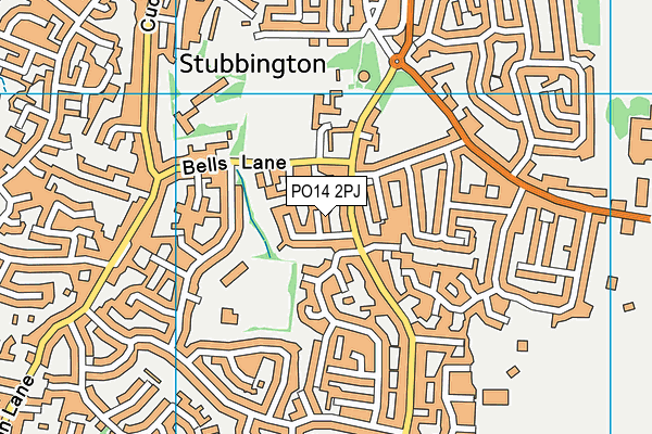 PO14 2PJ map - OS VectorMap District (Ordnance Survey)