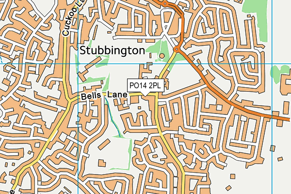 PO14 2PL map - OS VectorMap District (Ordnance Survey)