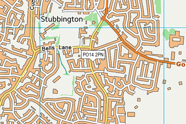 PO14 2PN map - OS VectorMap District (Ordnance Survey)